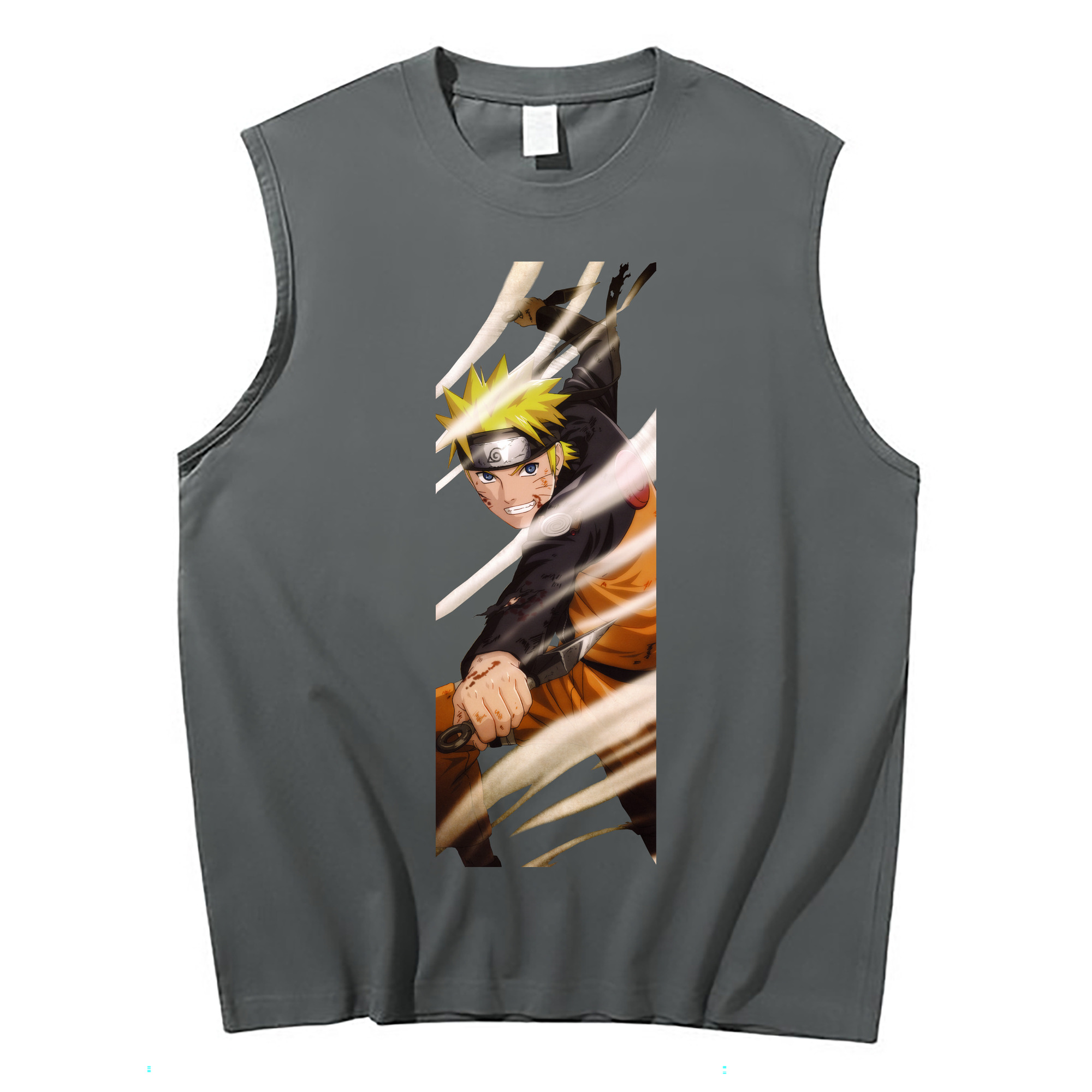 （画像用） NARUTO -ナルト- うずまき ナルト Uzumaki Naruto コットン100％タンクトップ（フロントプリント）